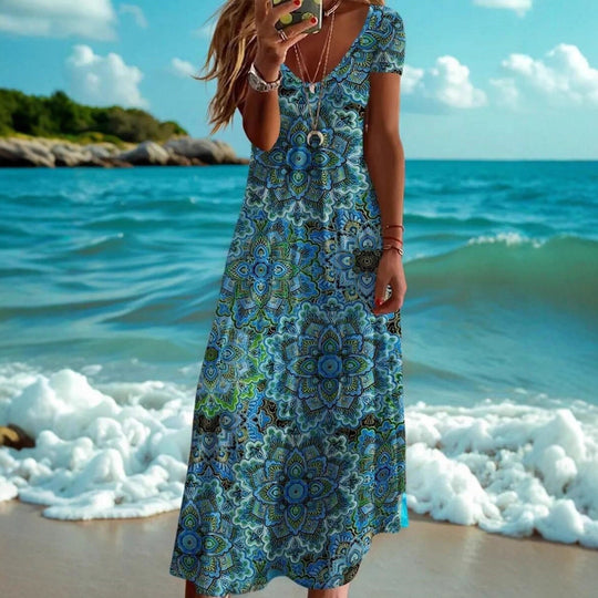 Damen Maxikleid mit floralem Muster EB