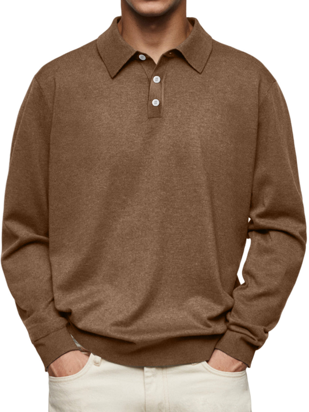 Herren Langarm-Polohemd aus weichem Baumwollmix EB