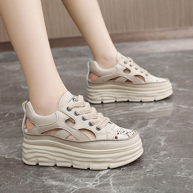 Damen Plateau-Sneaker mit atmungsaktivem Mesh-Obermaterial und modernem Design EB