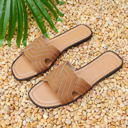 Damen Offene Mules mit modischem Flecht-Design EB