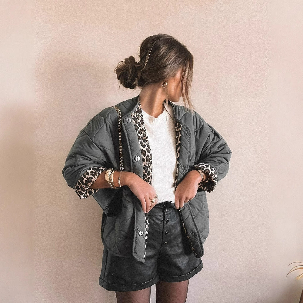 Damen gesteppte Freizeitjacke mit praktischen Taschen EB