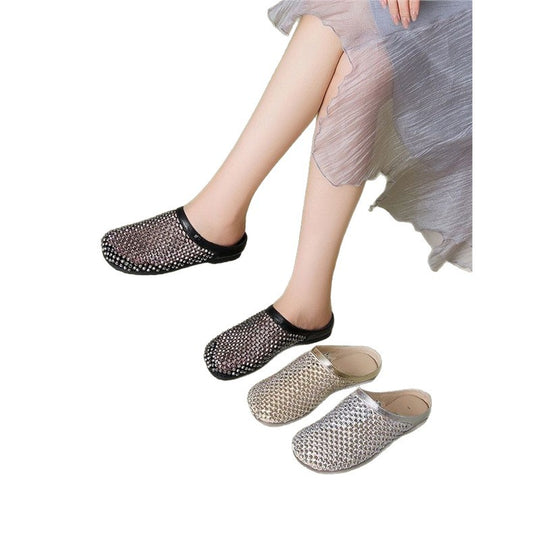 Damen elegante Mesh Clogs mit modischem Strassdesign EB