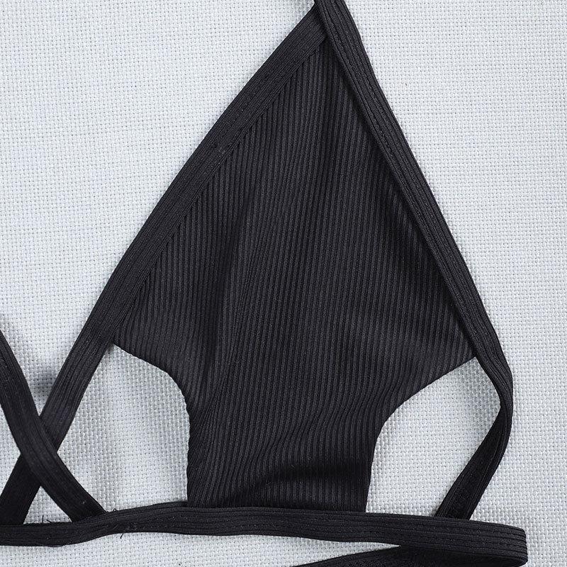 Damen Triangel-Bikinioberteil mit verstellbaren Schnürdetails EB