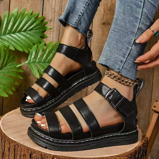 Damen Bequeme Sandalen mit verstellbarem Riemen EB