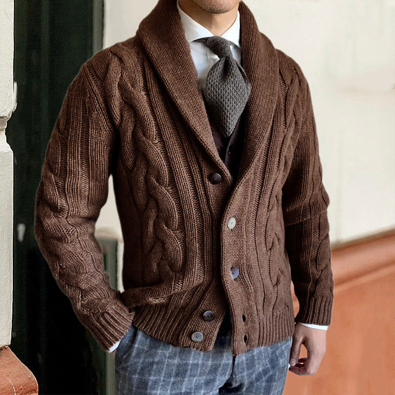 Herren Strickjacke mit modernen Zopfmuster EB