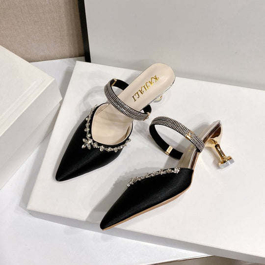 Damen Glamouröse Slingback-Pumps mit funkelnder Verzierung EB
