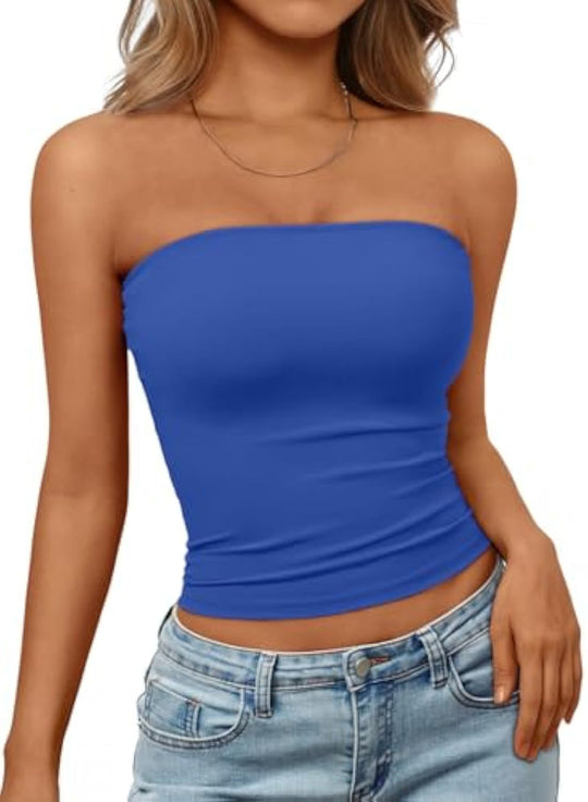 Damen Bandeau-Oberteil aus elastischem Material mit figurbetontem Schnitt EB