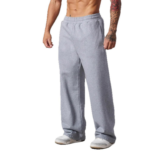 Herren nan lockere Fleece-Jogginghose mit elastischem Bund und geradem Schnitt EB