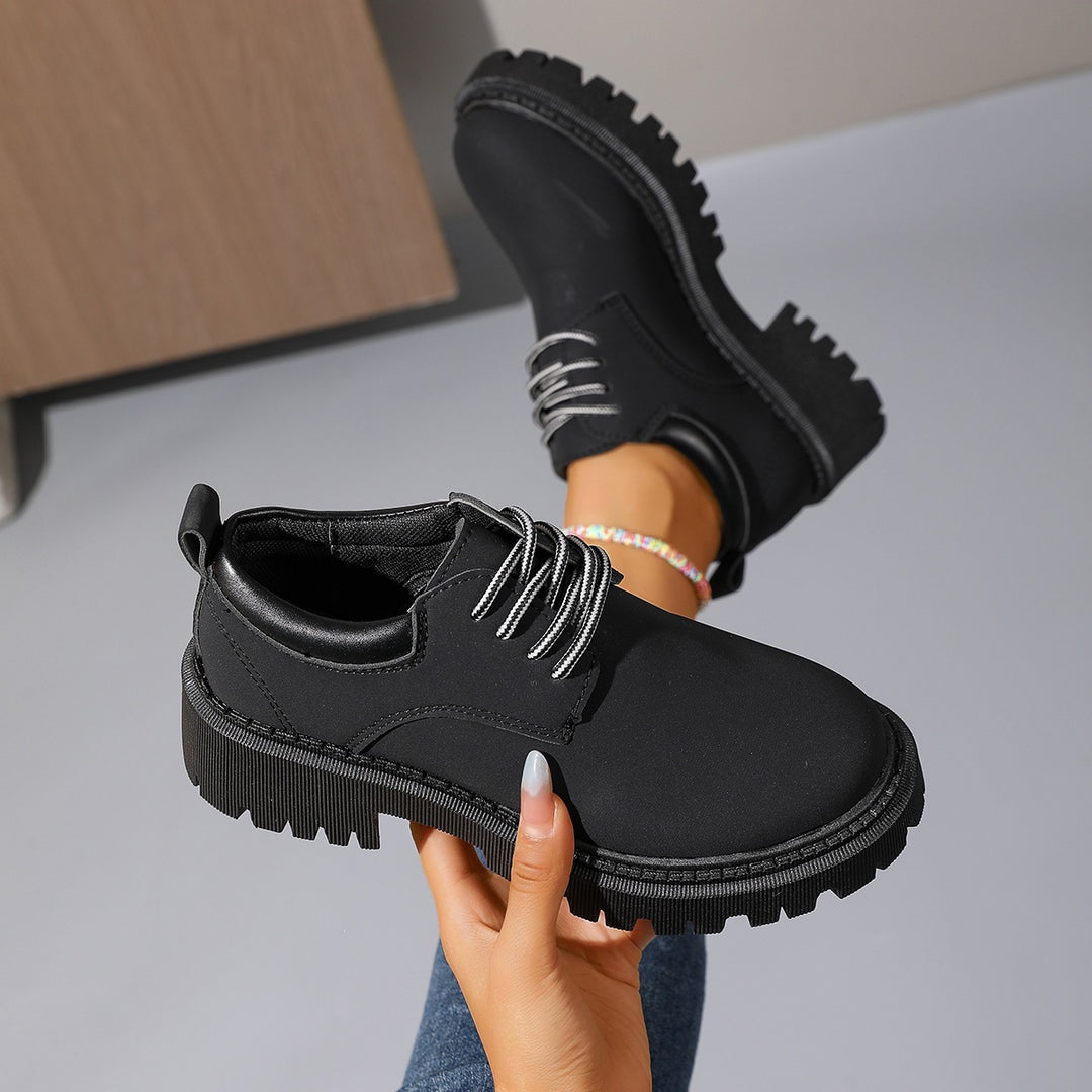 Damen Modische und bequeme Schnürschuhe mit griffiger Profilsohle EB