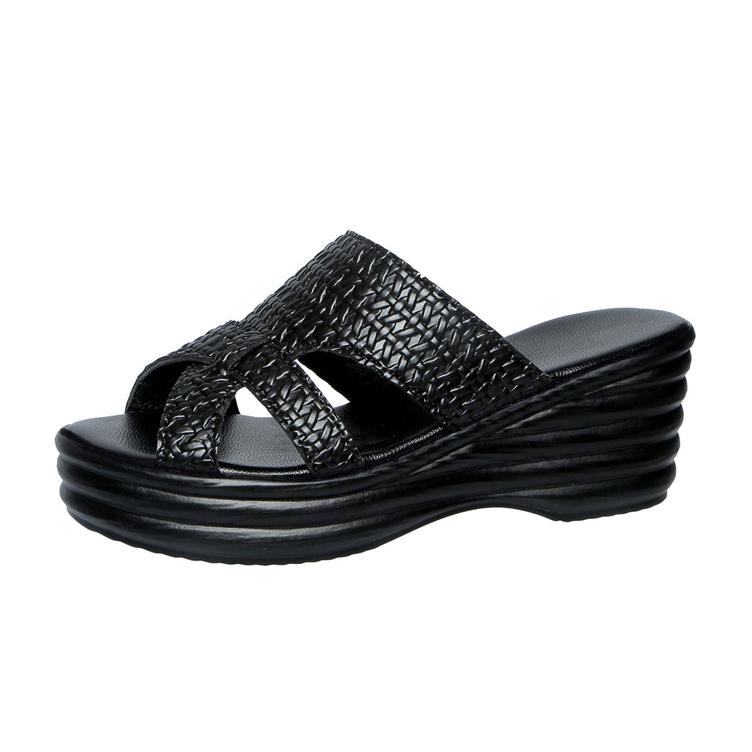 Damen Wedge-Pantoletten mit modischem Kreuzband-Design und komfortabler Sohle EB