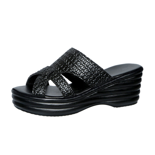 Damen Wedge-Pantoletten mit modischem Kreuzband-Design und komfortabler Sohle EB