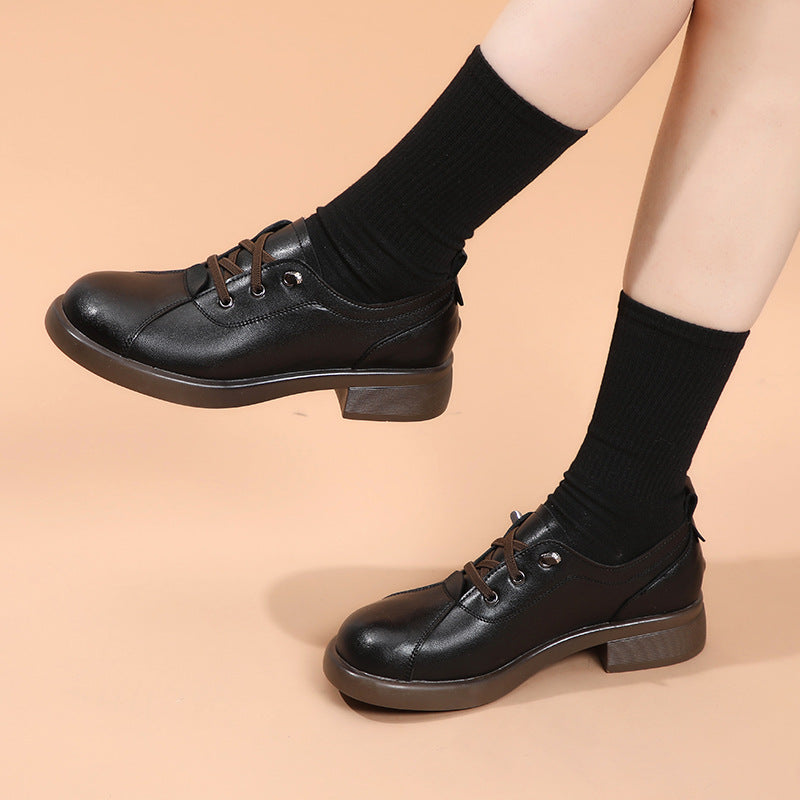 Damen modische Schnürschuhe mit elegantem Blockabsatz und atmungsaktivem Obermaterial EB