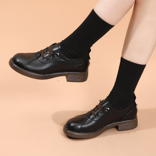 Damen modische Schnürschuhe mit elegantem Blockabsatz und atmungsaktivem Obermaterial EB