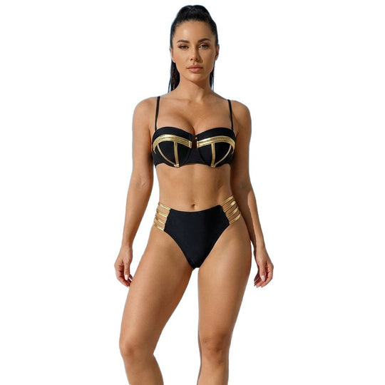 Damen Bikini-Set mit raffiniertem Goldakzent EB