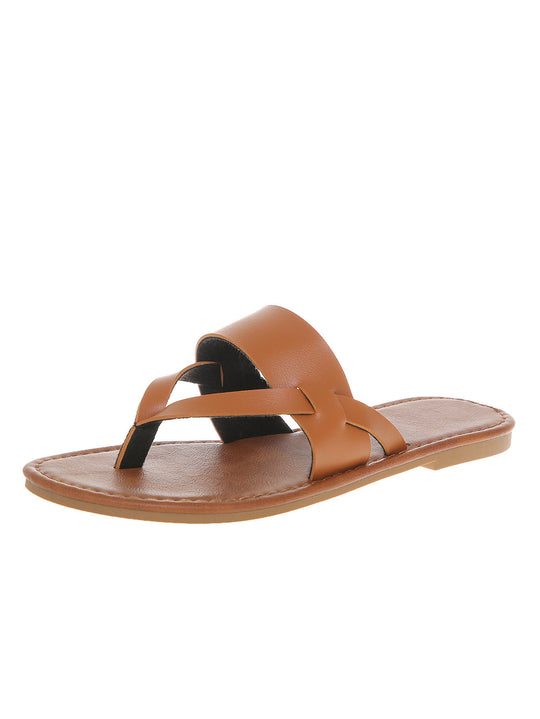 Damen Offene Freizeit-Sandalen mit geflochtenem Riemendesign EB