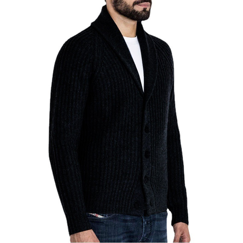 Herren Strickjacke mit modernem Schalkragen EB