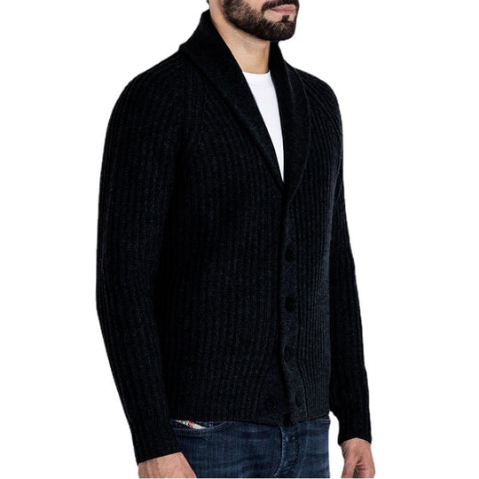 Herren Strickjacke mit modernem Schalkragen EB