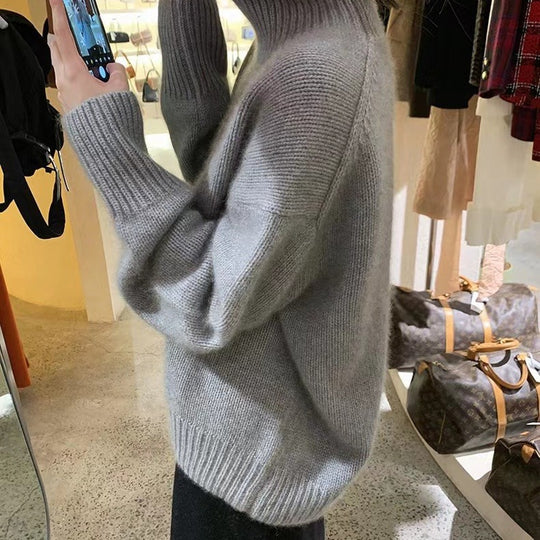 Damen Kuscheliger Rollkragenpullover aus hochwertigem Strick EB