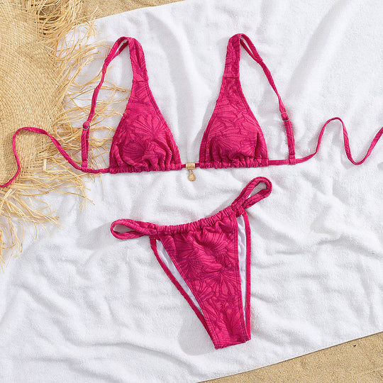Damen Triangel-Bikini mit floralem Design EB