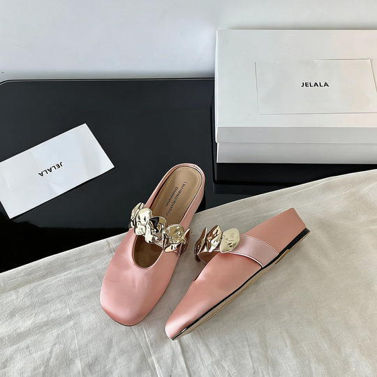 Damen elegante Slipper mit glänzender Applikation EB