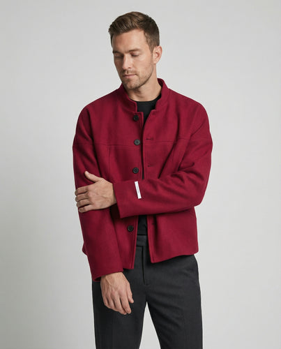Herren Kurzjacke Herbst Retro China-Stil Lockerer Fit Blazer