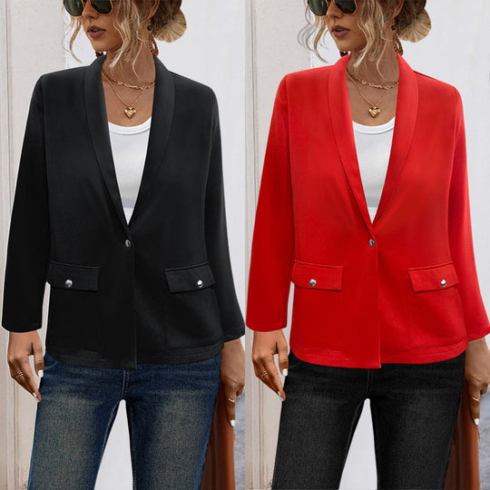Damen Elegant geschnittene Blazerjacke mit praktischen Taschen EB