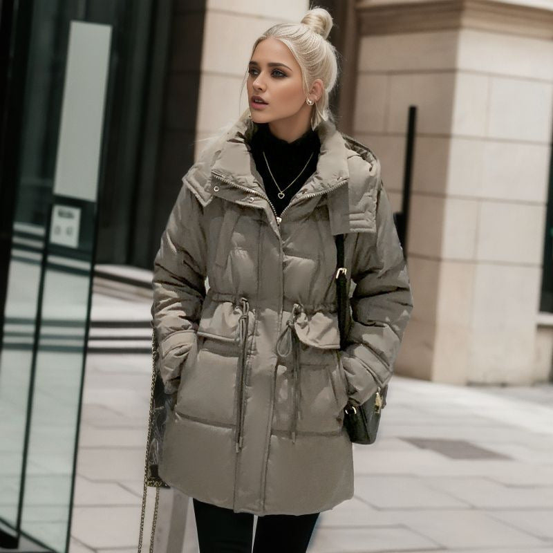 Damen warme Winterjacke mit praktischer Kapuze EB