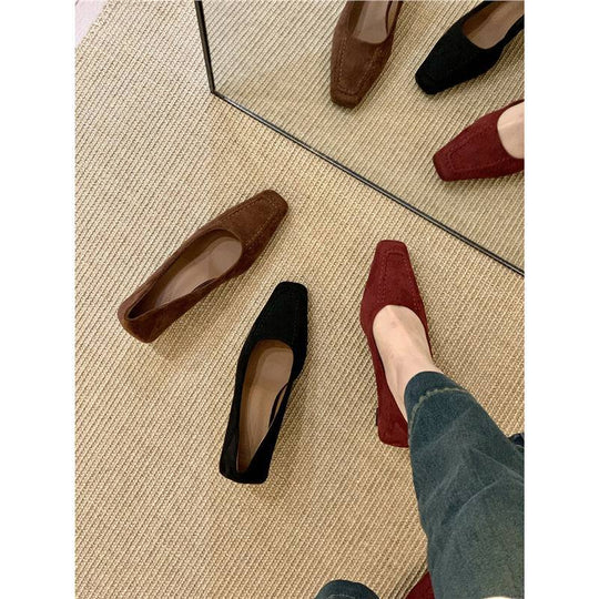 Damen elegante Slingback Pumps im Samt-Look EB