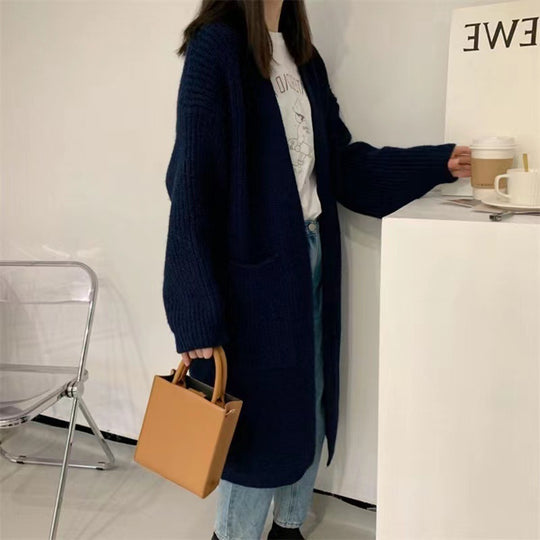 Damen Strickcardigan mit lockerer Silhouette und tiefen Taschen EB