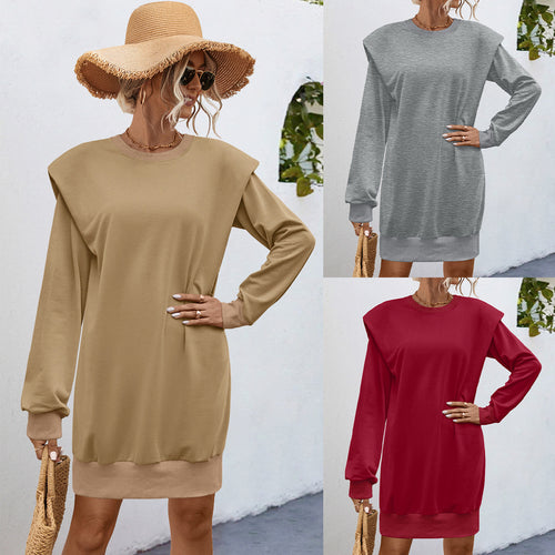 Damen Sweatkleid mit lässigem Schnitt und oversized Schultern EB