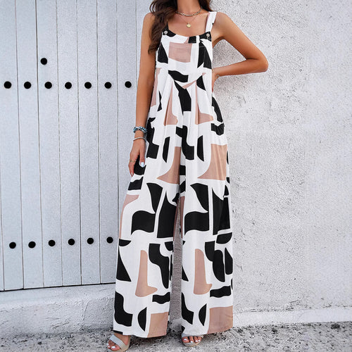 Damen weite Jumpsuit aus leichtem Stoff EB