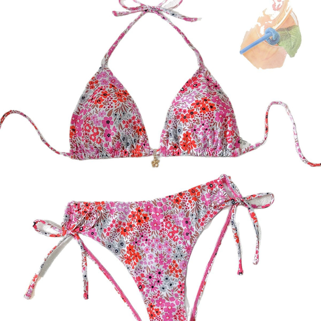Damen Triangle Bikiniset mit floralem Design EB