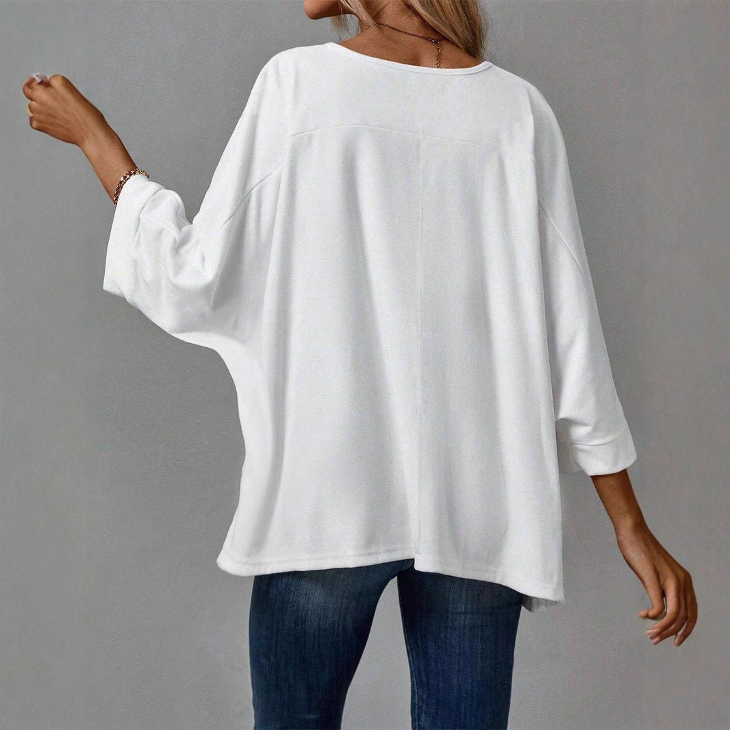 Damen Oversized Oberteil mit lässigem Schnitt und überschnittenen Ärmeln EB