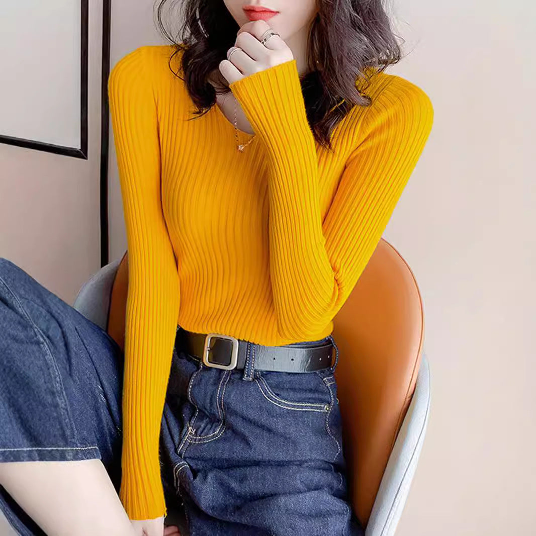 Damen Feinstrickpullover mit V-Ausschnitt und Rippenstruktur EB