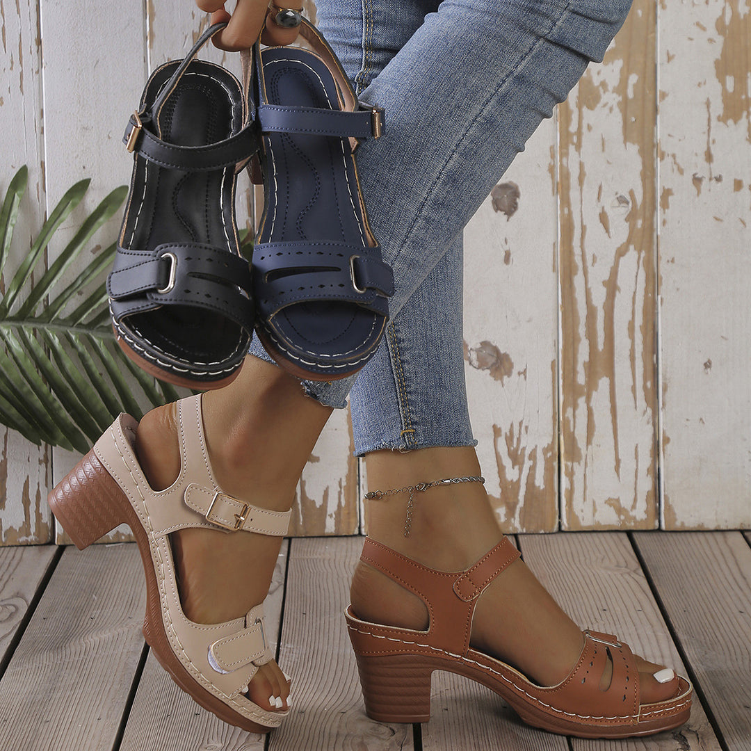 Damen Plateau-Sandaletten mit elegantem Riemchen-Design EB