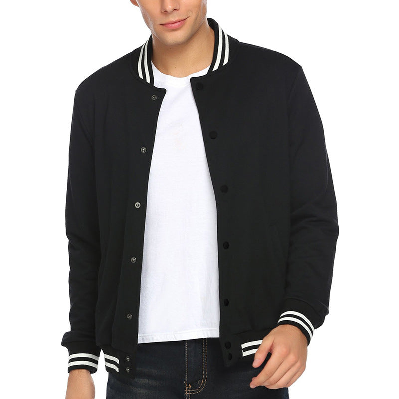 Herren nan College-Bomberjacke im Varsity-Stil mit Druckknopfleiste und gerippten Bündchen EB