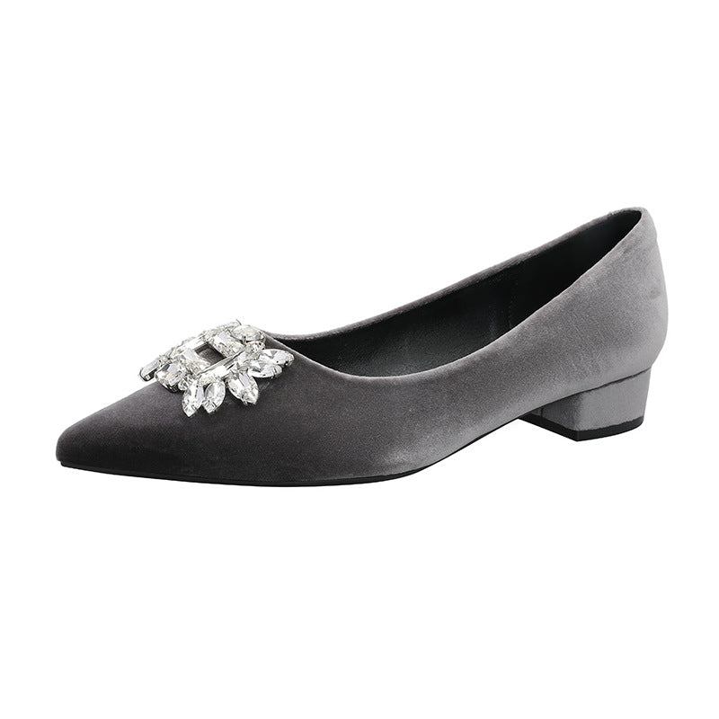 Damen elegante Pumps mit funkelndem Kristallakzent EB