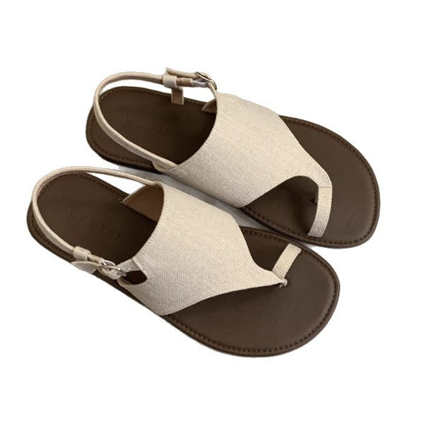 Damen elegante Zehentrenner-Sandalen mit verstellbarem Riemen und komfortablem Fußbett EB