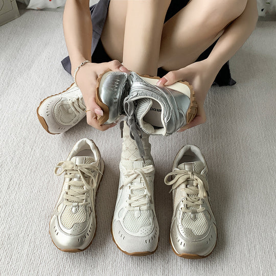Damen Sportliche Fitness Sneakers mit atmungsaktiver Mesh-Oberfläche und rutschfester Sohle EB