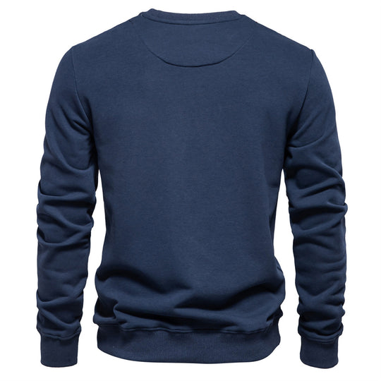 Herren nan klassisches Rundhals-Sweatshirt aus schwerer Baumwollmischung mit angerauter Innenseite und gerippten Bündchen EB