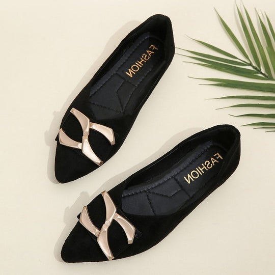 Damen elegante Ballerinas mit modischer Schleifen-Applikation EB