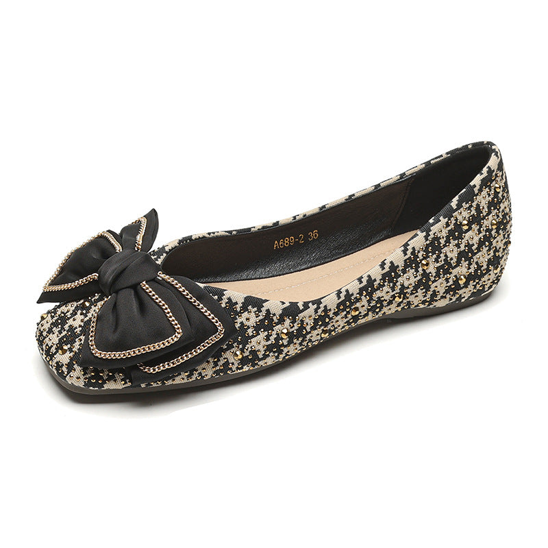 Damen Ballerinas mit eleganter Schleifenapplikation und funkelndem Strass EB