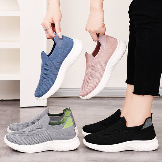 Damen Leichte Slip-On Laufschuhe mit atmungsaktivem Mesh-Obermaterial EB