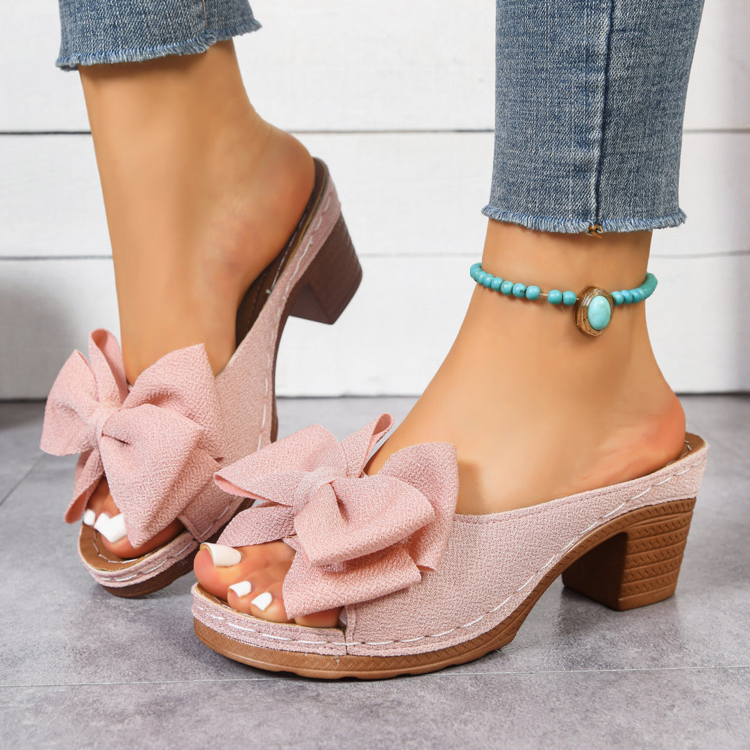 Damen Slingback-Pantoletten mit modischem Schleifen-Akzent und rutschfester Sohle EB