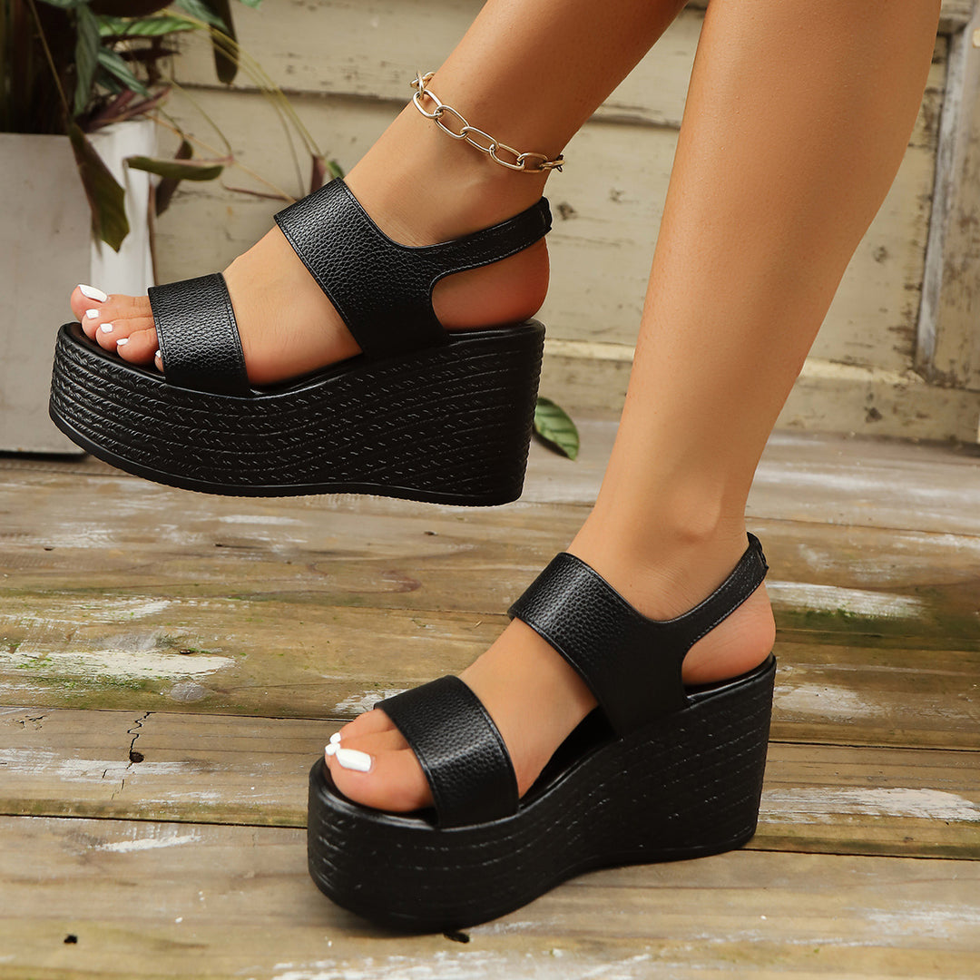 Damen Wedge-Pantoletten mit breiten Komfortriemen und rutschfester Sohle EB
