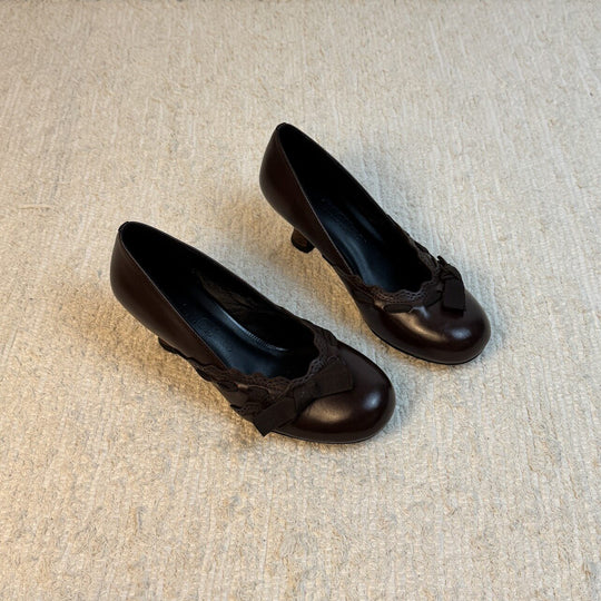 Damen elegante Ballerinas mit zierlichem Rüschendetail EB