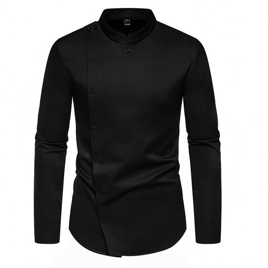 Herren Langarm Hemd mit modernem Knopfdesign EB