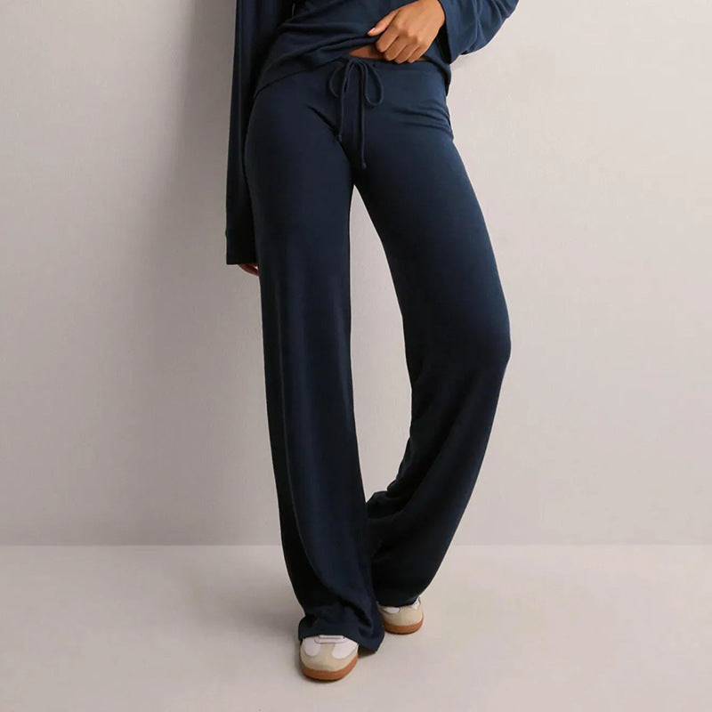Damen bequeme Lounge-Hosen mit verstellbarem Bund EB