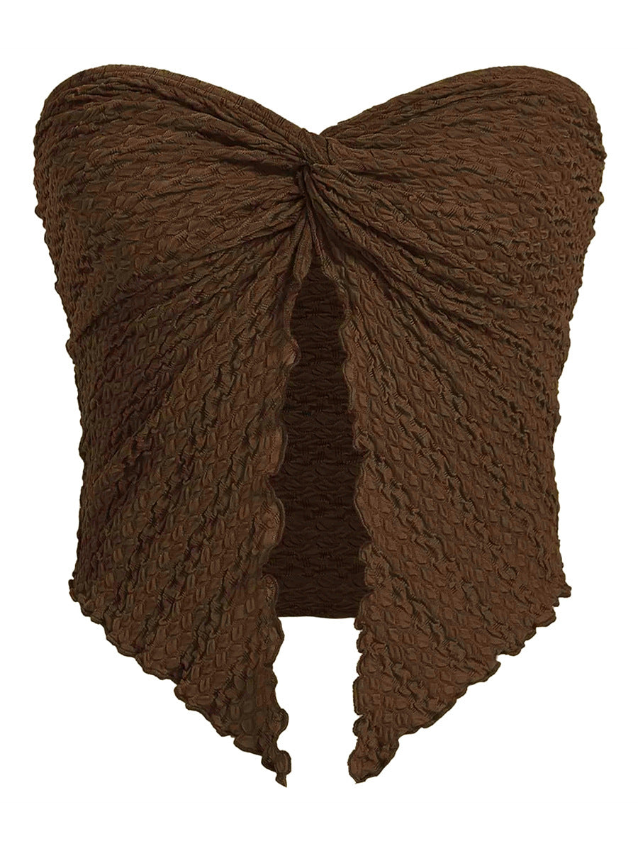Damen ärmelloses Top mit elegantem Wickeldesign EB
