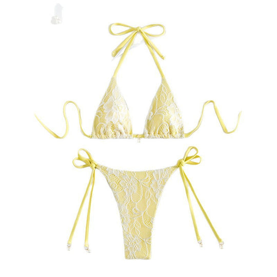 Damen Elegantes Spitzen-Bikini-Set mit verstellbaren Trägern EB